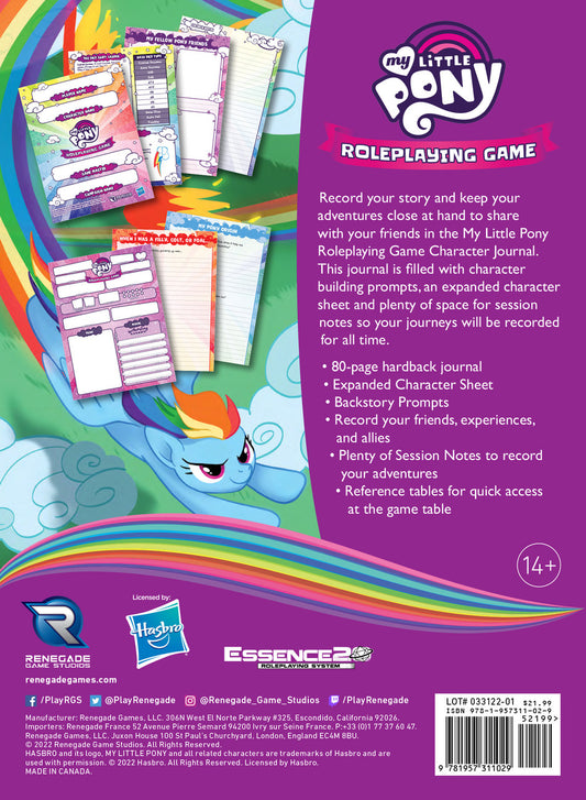 My Little Pony Roleplaying Game Expanded Character Sheet Journal