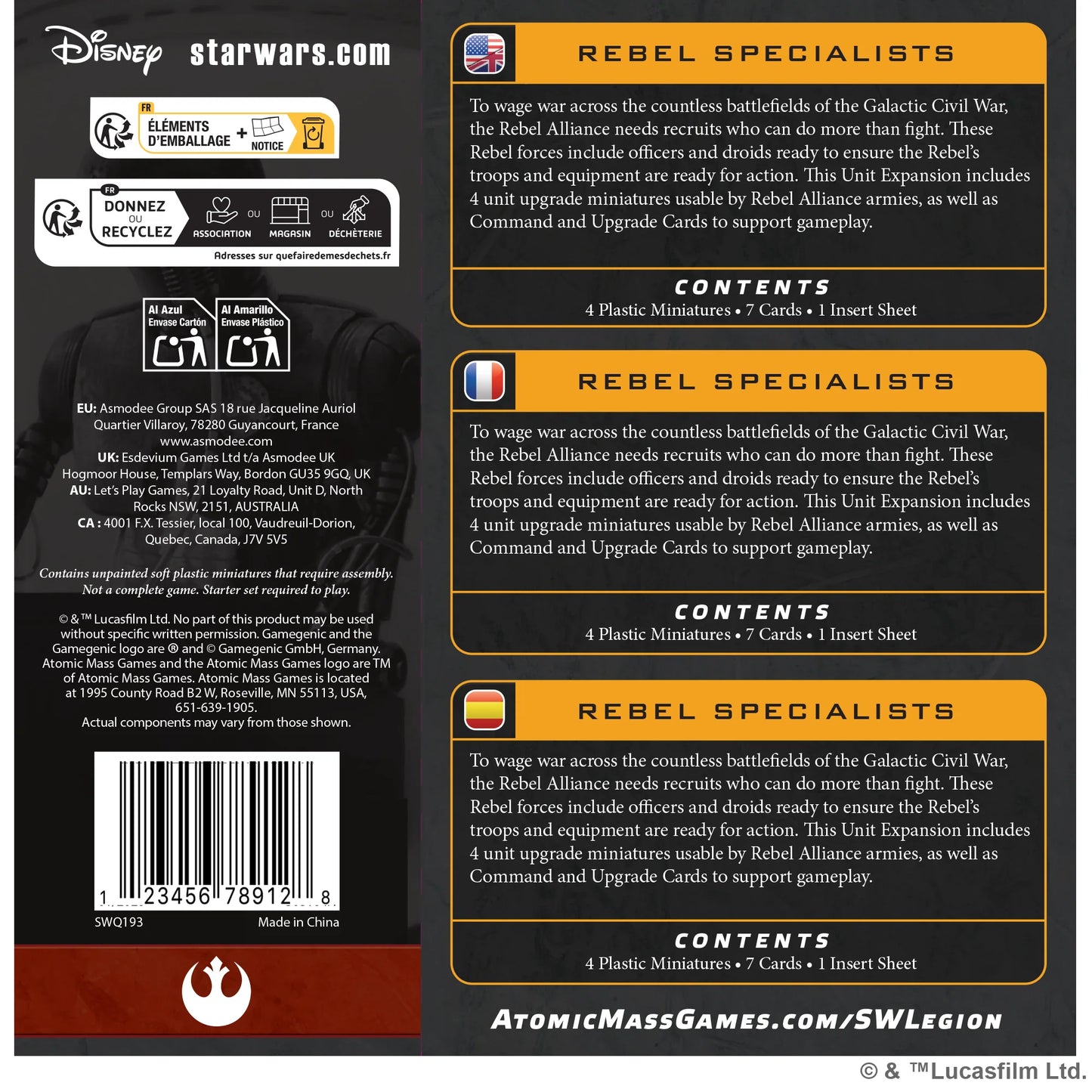 Star Wars: Legion - Rebel Specialists