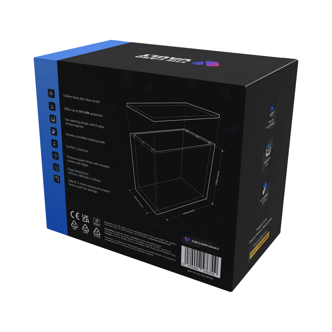 The Card Vault Premium Acrylic Case - Pokemon Booster Box (English)