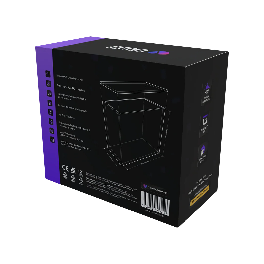 The Card Vault Premium Acrylic Case - Pokemon Elite Trainer Box (English)