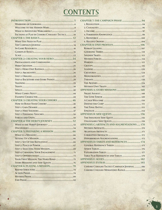 Cohors Cthulhu: Tactics Rulebook