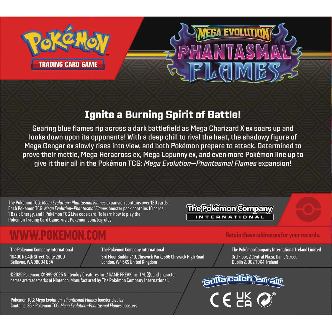 Pokémon TCG: Mega Evolution Phantasmal Flames - Booster Display CDU
