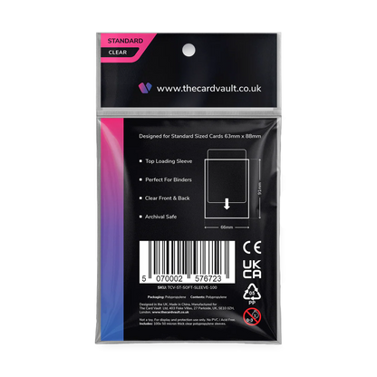 The Card Vault - Premium Trading Card Sleeves - Clear (100pk) Share