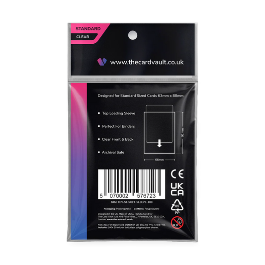 The Card Vault - Premium Trading Card Sleeves - Clear (100pk) Share