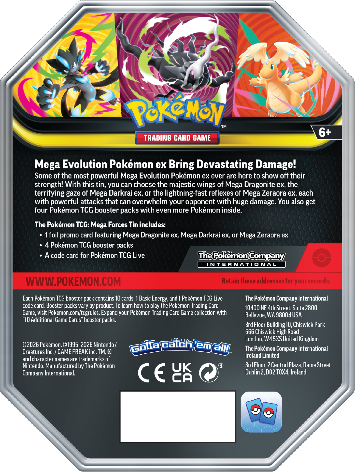 Pokémon TCG: Mega Forces Tin - Assorted Display